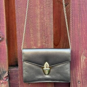 Susan Gail Metallic Bronze Crossbody with Gold Chain Vintage